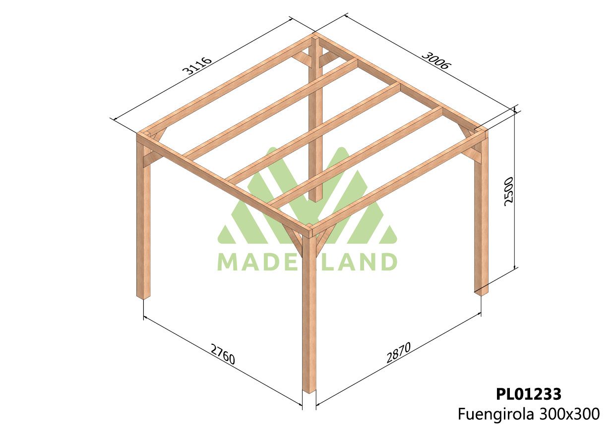 Pérgola de Madera Laminada Fuengirola (Maderland) - Gardeneas