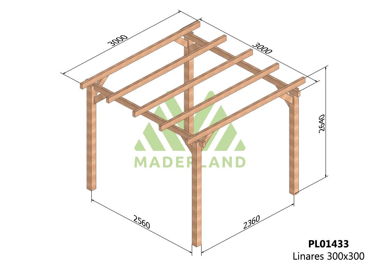 Pérgola de Madera Laminada Linares (Maderland) - Gardeneas