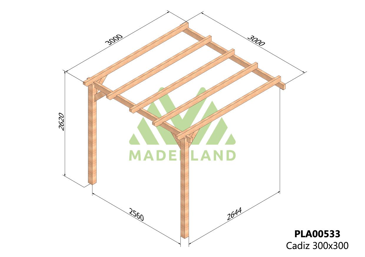 Pérgola de Madera Laminada Adosada  - CÁDIZ