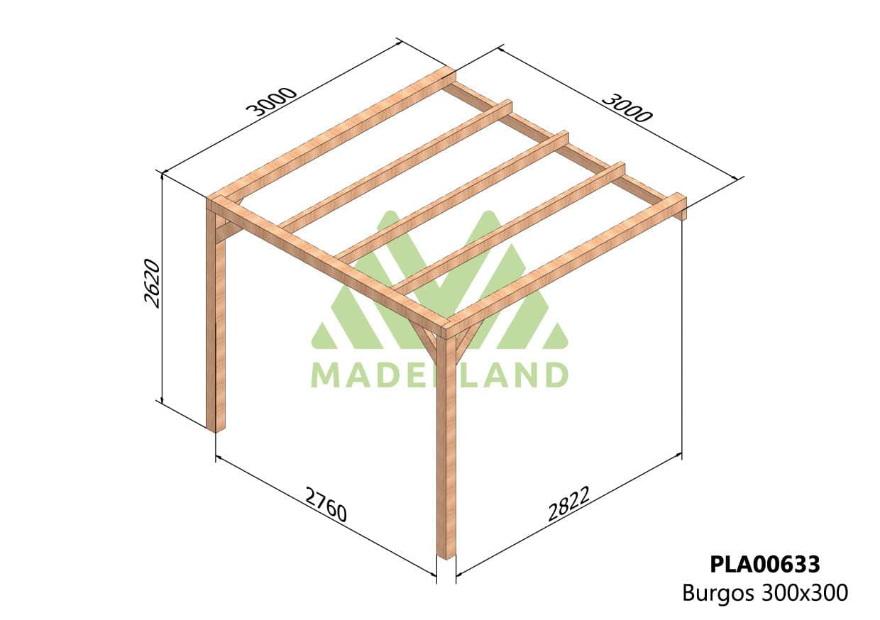 Pérgola de Madera Laminada Adosada  - BURGOS