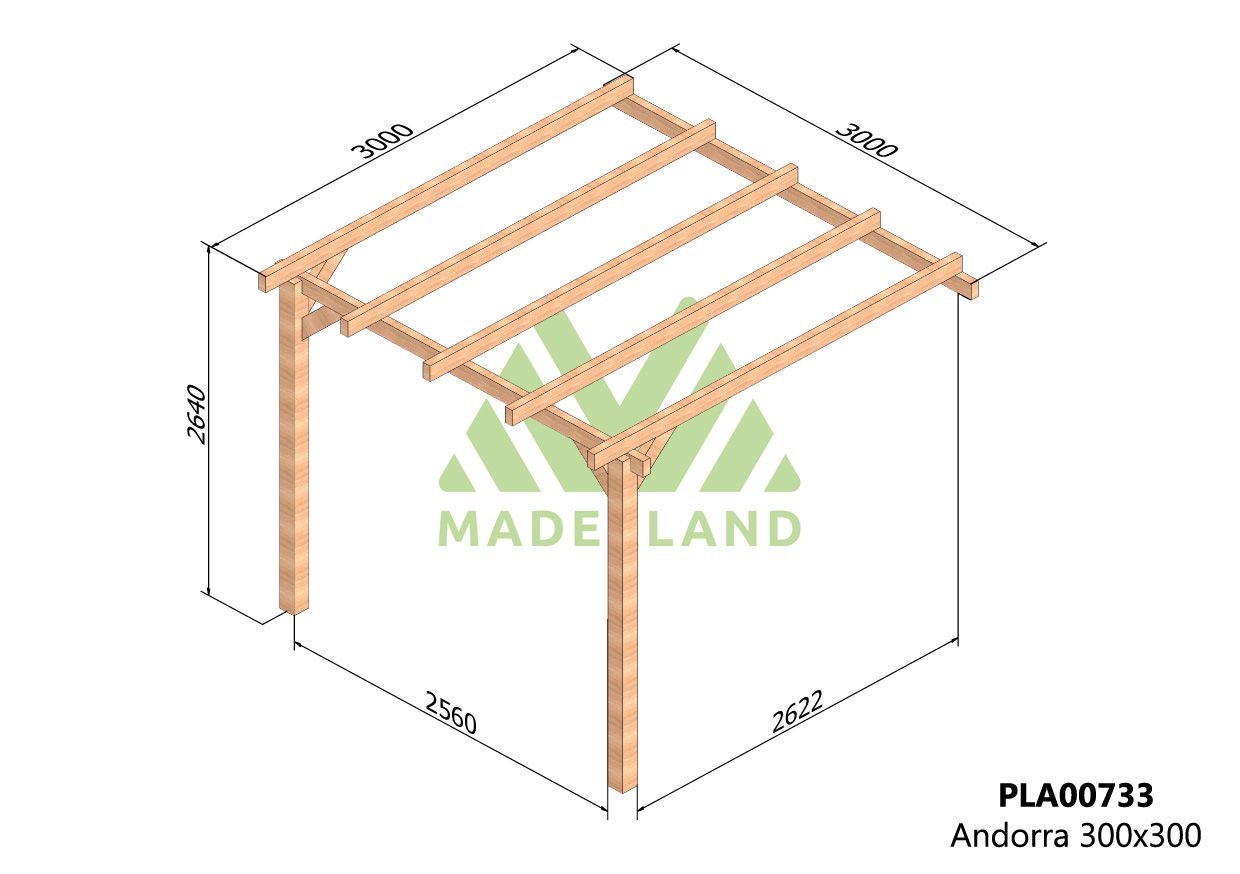Pérgola de Madera Laminada Adosada  - ANDORRA