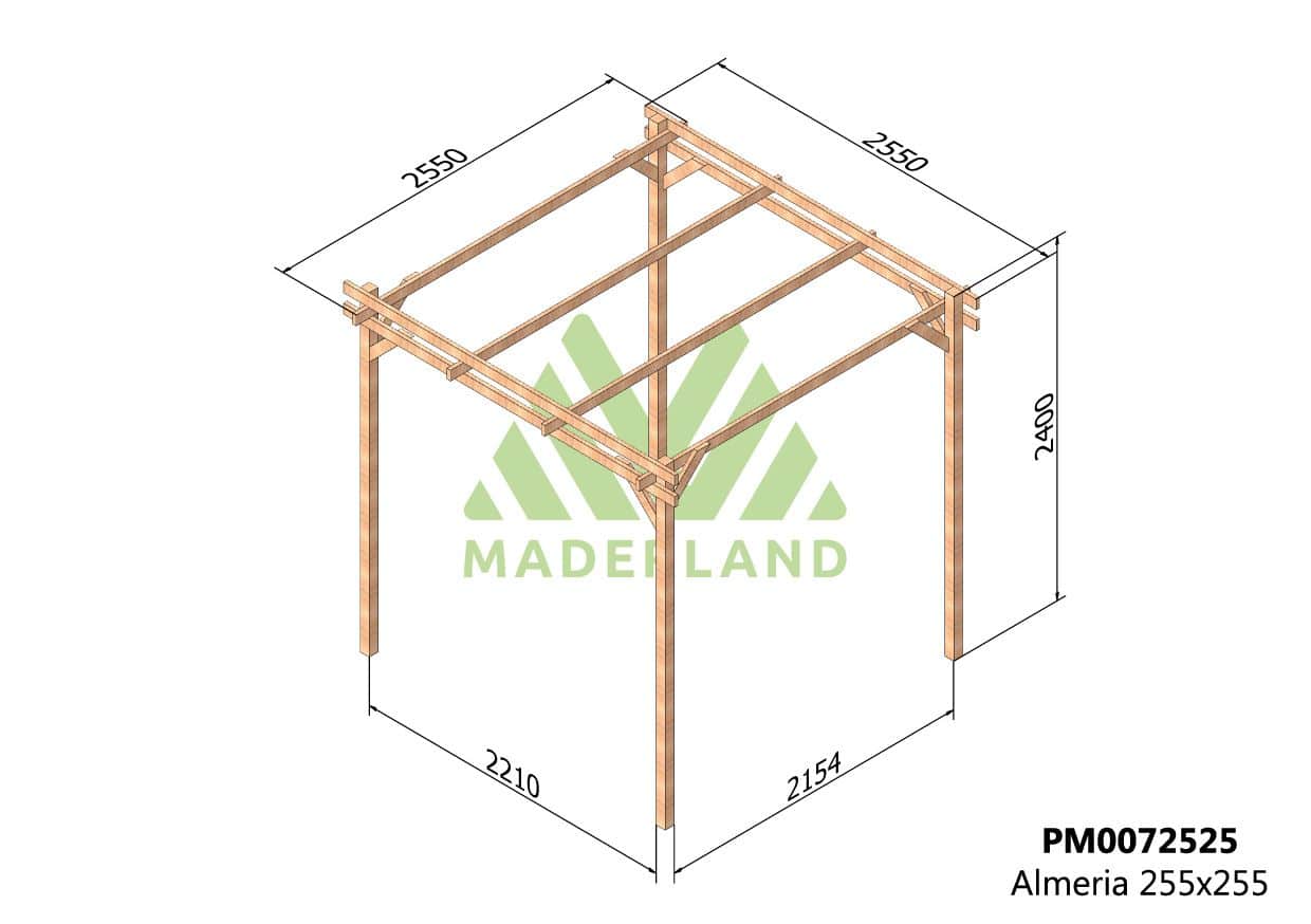 Pérgola de Madera Maciza Almería (Maderland) - Gardeneas