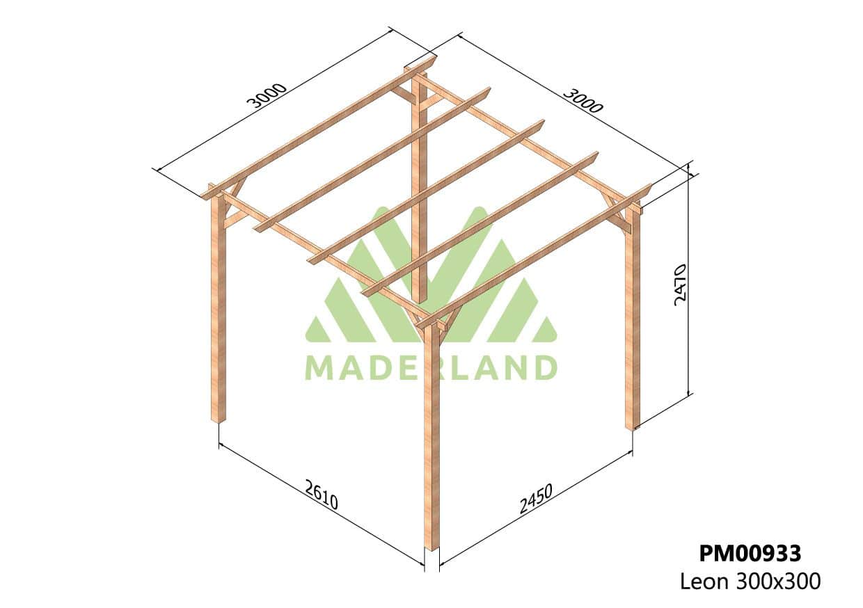 Pérgola de Madera Maciza León (Maderland) - Gardeneas