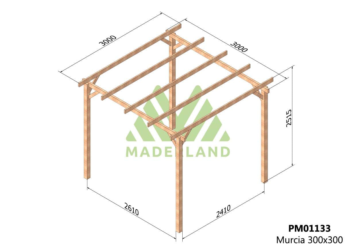 Pérgola de Madera Maciza Murcia (Maderland) - Gardeneas