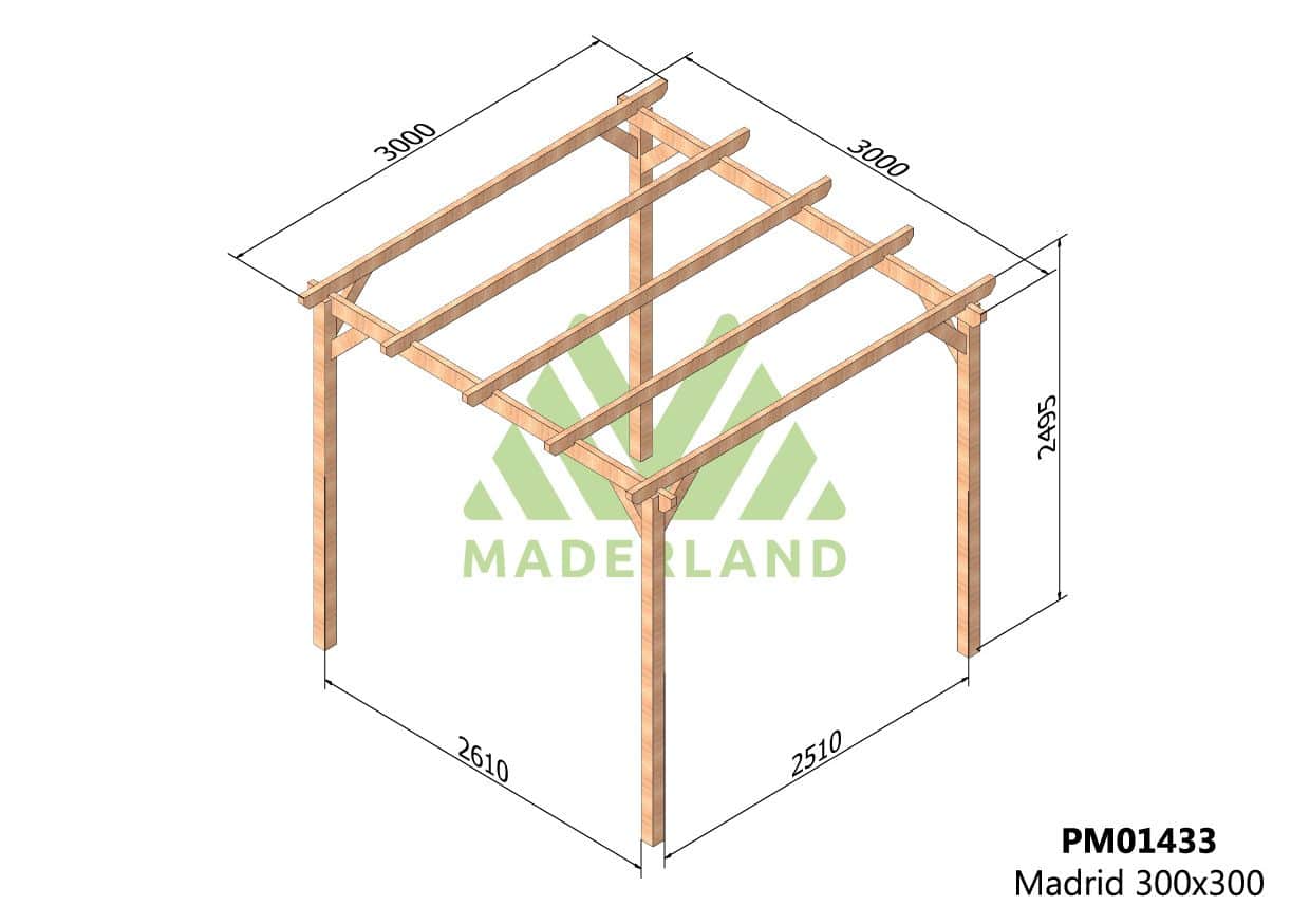 Pérgola de Madera Maciza Madrid (Maderland) - Gardeneas