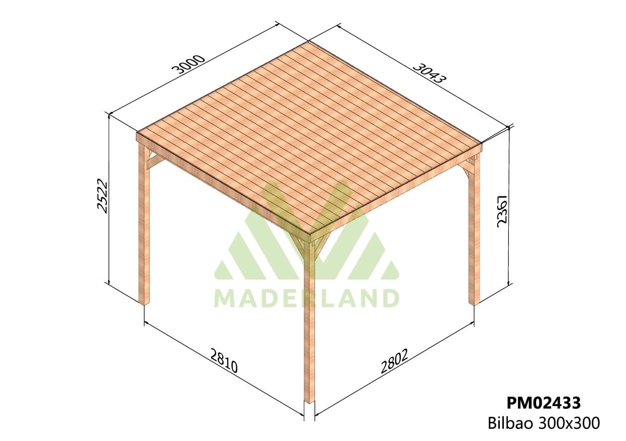 Pérgola Bilbao de Madera Maciza – Diseño Techado para Jardín | Maderland