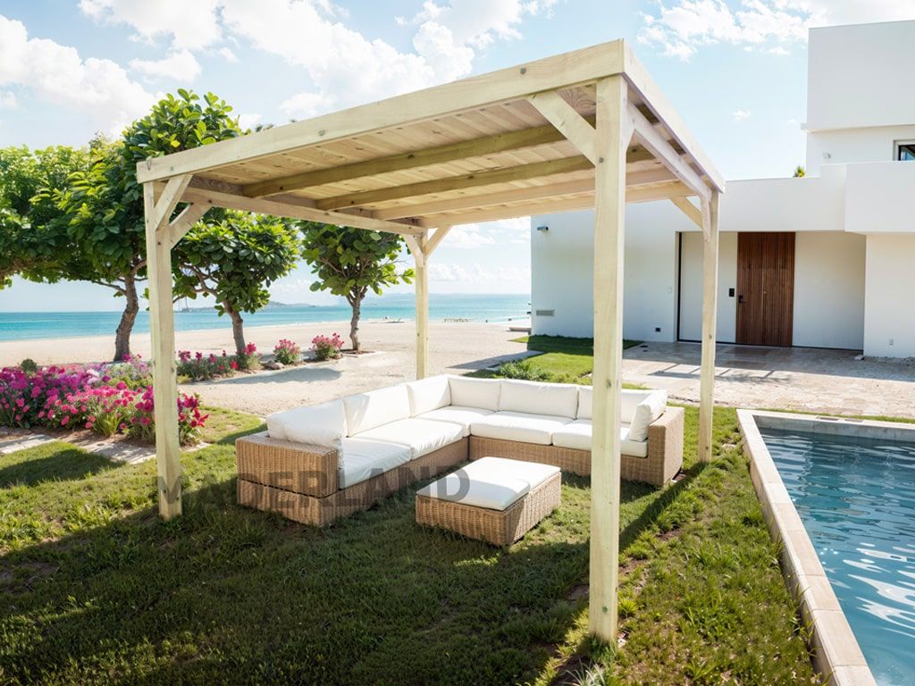 Pérgola Bilbao de Madera Maciza – Diseño Techado para Jardín | Maderland