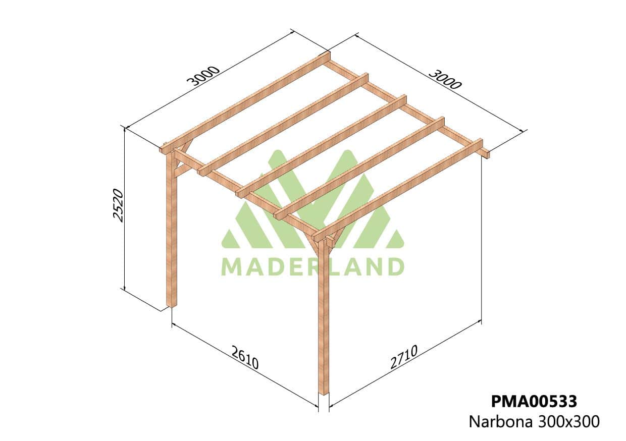 Pérgola de Madera Maciza Narbona (Maderland) - Gardeneas
