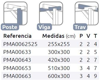 Pérgola de Madera Maciza  Adosada Burdeos (Maderland) - Gardeneas