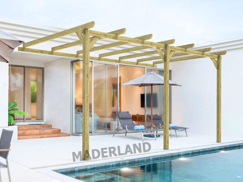 Pérgola de Madera Maciza Adosada Oviedo (Maderland)