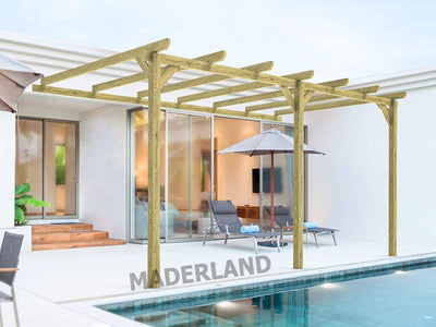 Pérgola de Madera Maciza Adosada Oviedo (Maderland)