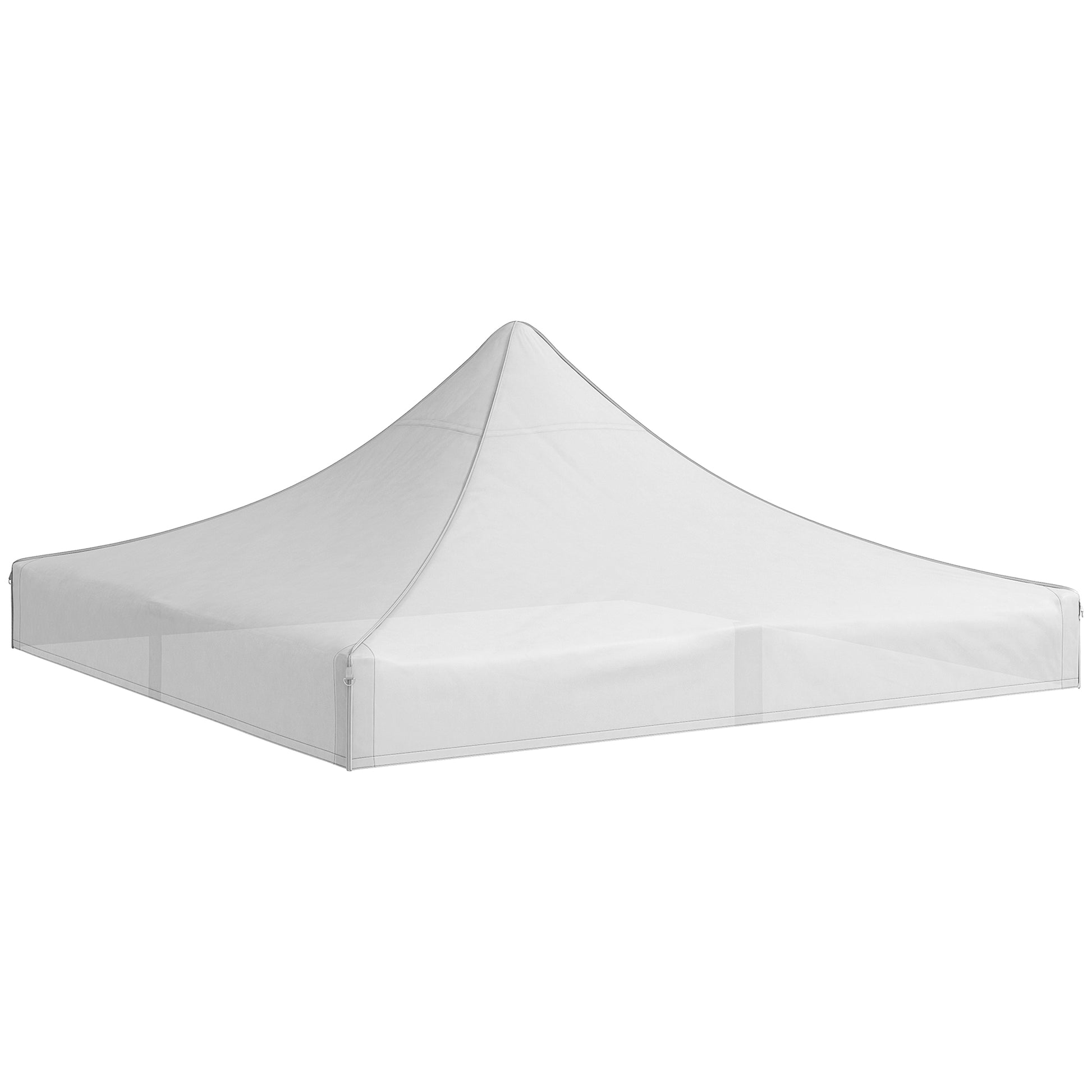 Outsunny Techo de Carpa para Celebraciones 3x3 m Techo de Repuesto para Carpa Plegable de Tela Oxford con Techo Puntiagudo Impermeable y Anti-UV Blanco
