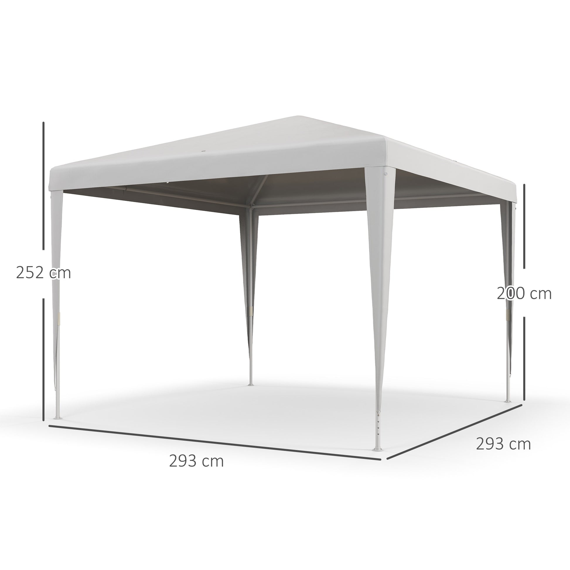 Outsunny Carpa Desmontable 3x3 m Cenador Pabellón de Jardín con 4 Orificios de Drenaje y Marco de Acero Anti-UV Gazebo para Terraza Patio Exterior Camping Blanco