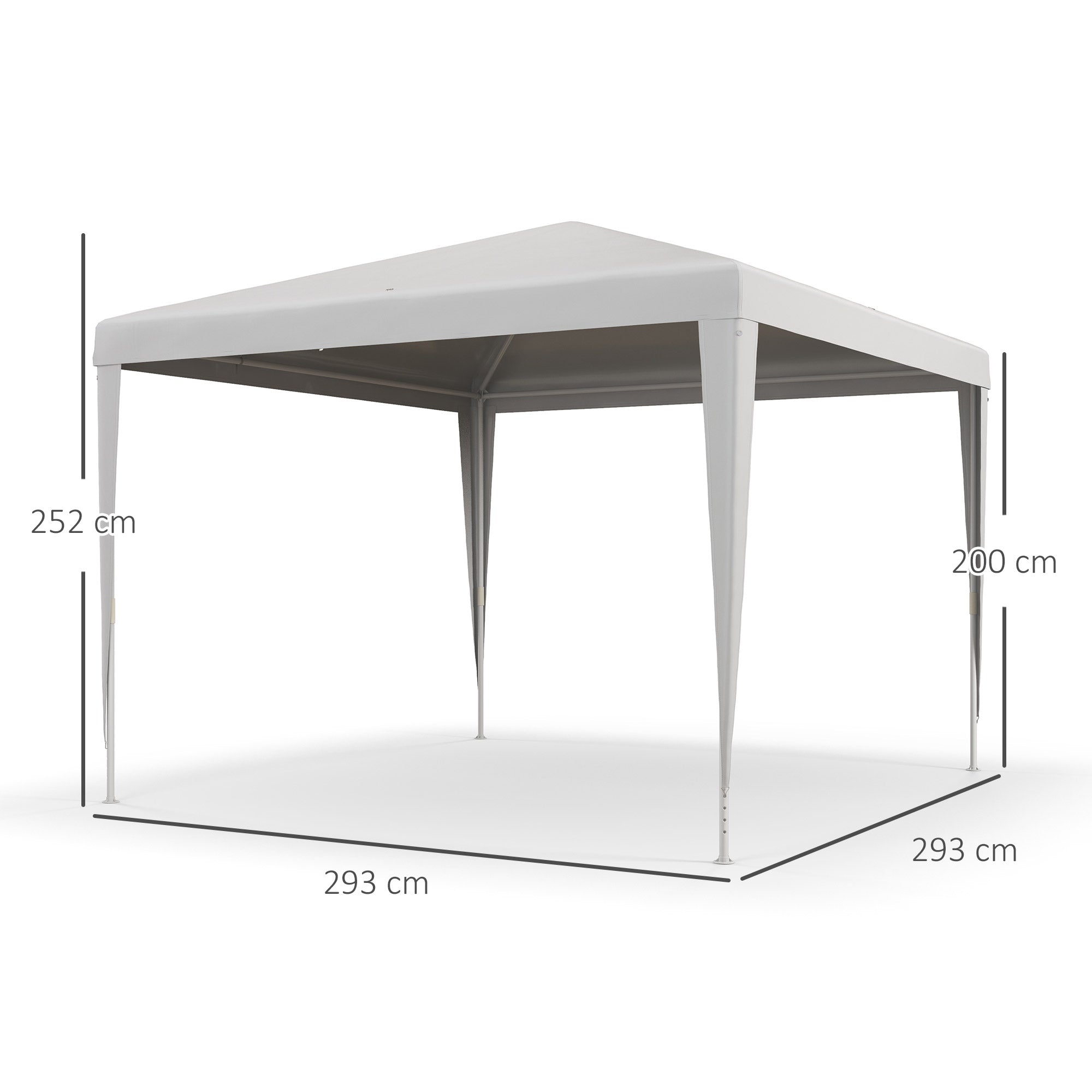 Outsunny Carpa Desmontable 3x3 m Cenador Pabellón de Jardín con 4 Orificios de Drenaje y Marco de Acero Anti-UV Gazebo para Terraza Patio Exterior Camping Blanco