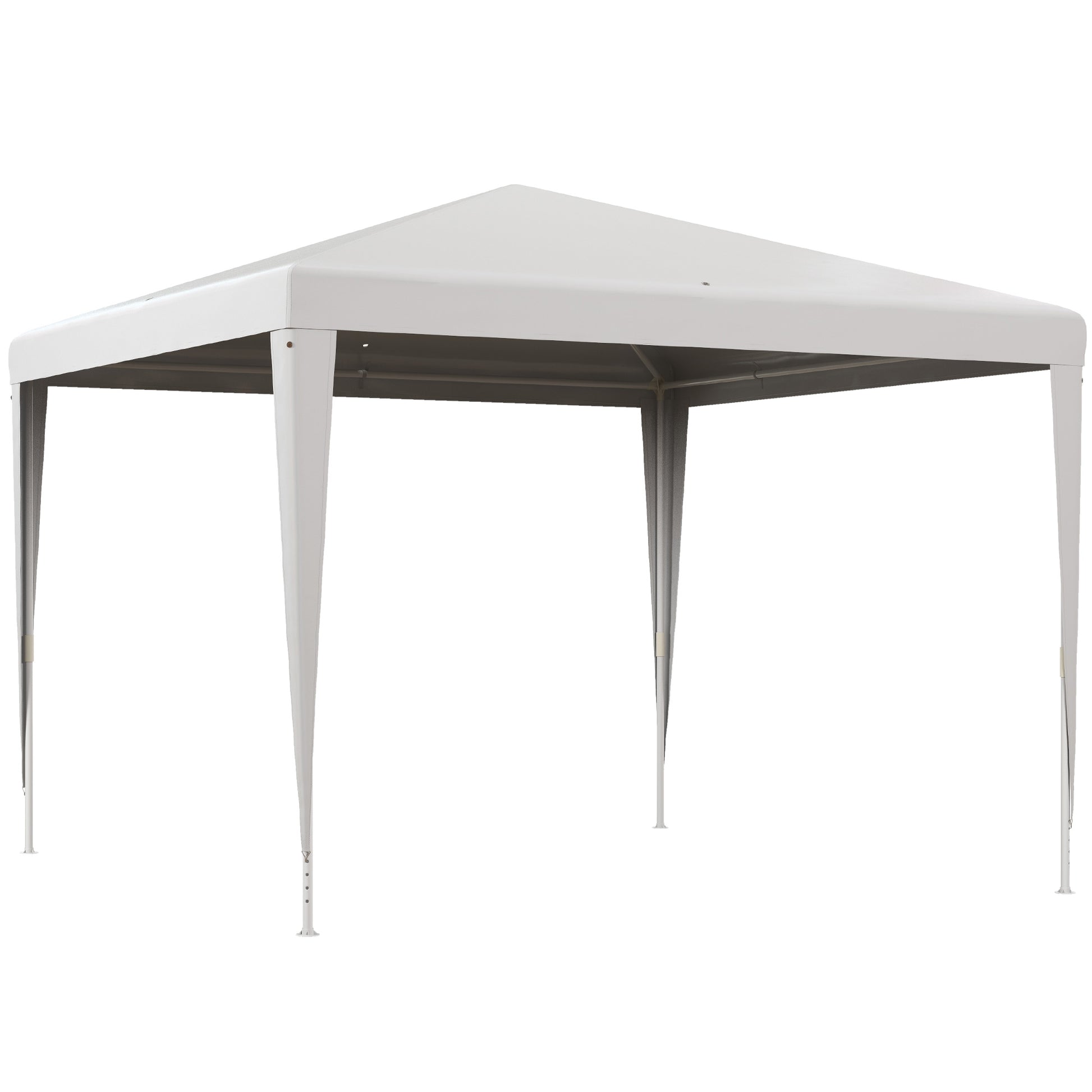 Outsunny Carpa Desmontable 3x3 m Cenador Pabellón de Jardín con 4 Orificios de Drenaje y Marco de Acero Anti-UV Gazebo para Terraza Patio Exterior Camping Blanco