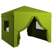 Outsunny Carpa Plegable Pop-UP 3x3 m Cenador de Jardín con 4 Paredes Laterales 2 Ventanas de Malla Altura Ajustable Bolsa de Transporte Impermeable y Anti-UV para Camping Fiestas Verde