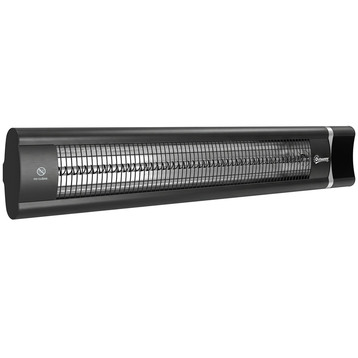 Outsunny Calefactor por Infrarrojos para Terraza 3000 W, Estufa Exterior Eléctrica Pared de Aluminio con IP65, 9 Niveles de Calor, Temporizador 24 H, Control Táctil/Remoto, Pantalla LED para Exterior