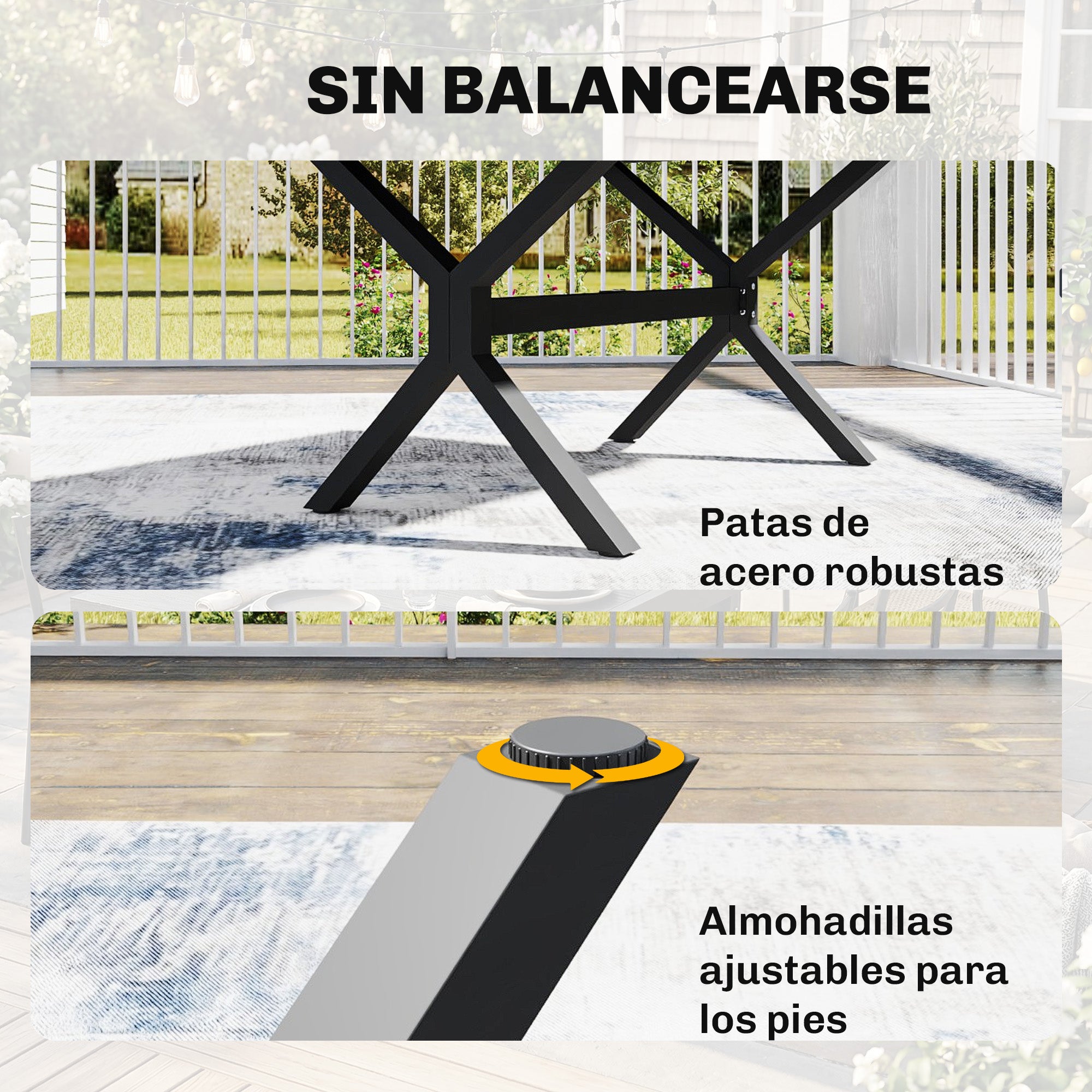 Outsunny Mesa de Jardín Extensible con Superficie de Aluminio, 154/214x85 cm, Mesa de Comedor Exterior Extensible Rectangular con Imitación Madera para 8-10 Personas, para Patio, Terraza, Gris Oscuro