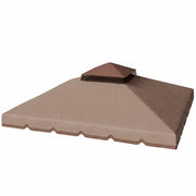 Outsunny Techo de Repuesto para Cenador, 3x3 m, Cubierta de Repuesto con Techo Doble, 8 Orificios de Drenaje y Protección UPF 30+, SOLO Toldo de Recambio para Pabellón Gazebo, Caqui