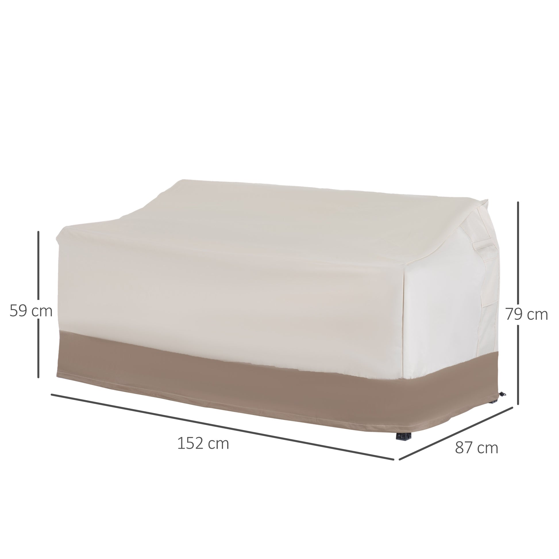 Outsunny Funda Protectora para Banco 2-3 Plaza Cubierta de Muebles Impermeable Exterior Jardín Protección contra Lluvia y Sol 152x87x59/79cm 600D Tela Oxford