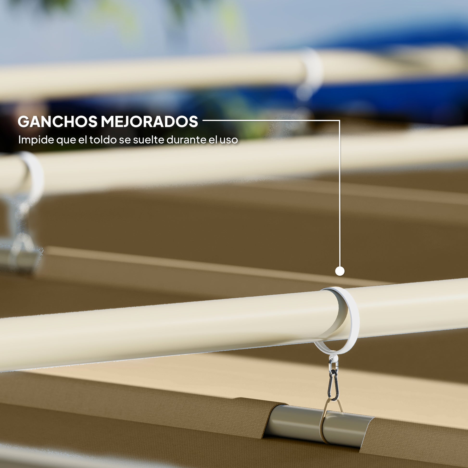 Outsunny Pérgola con Techo Retráctil Pérgola de 3x3 m Cenador de Pared o Independiente con Cierre Magnético Protección UV30+ Pabellón para Jardín Patio Terraza Exterior Caqui