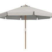 Outsunny Sombrilla Terraza Exterior Ø325 cm Sombrilla de Jardín con Sistema de Polea Techo Ventilado 8 Varillas de Bambú y Poste de Madera Parasol para Patio Terraza Gris