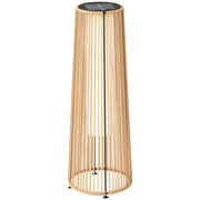 Outsunny Linterna de Jardín de Ratán Sintético Farola Solar Exterior con Luces LED Encendido y Apagado Automático Impermeable para Terraza Balcón Patio Ø21,5x61 cm Natural
