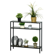 Outsunny Estantería para Plantas Flores Macetas Bastidores de 3 Niveles con Placa Antivuelco para Interiores y Exteriores 80x20x75 cm Madera