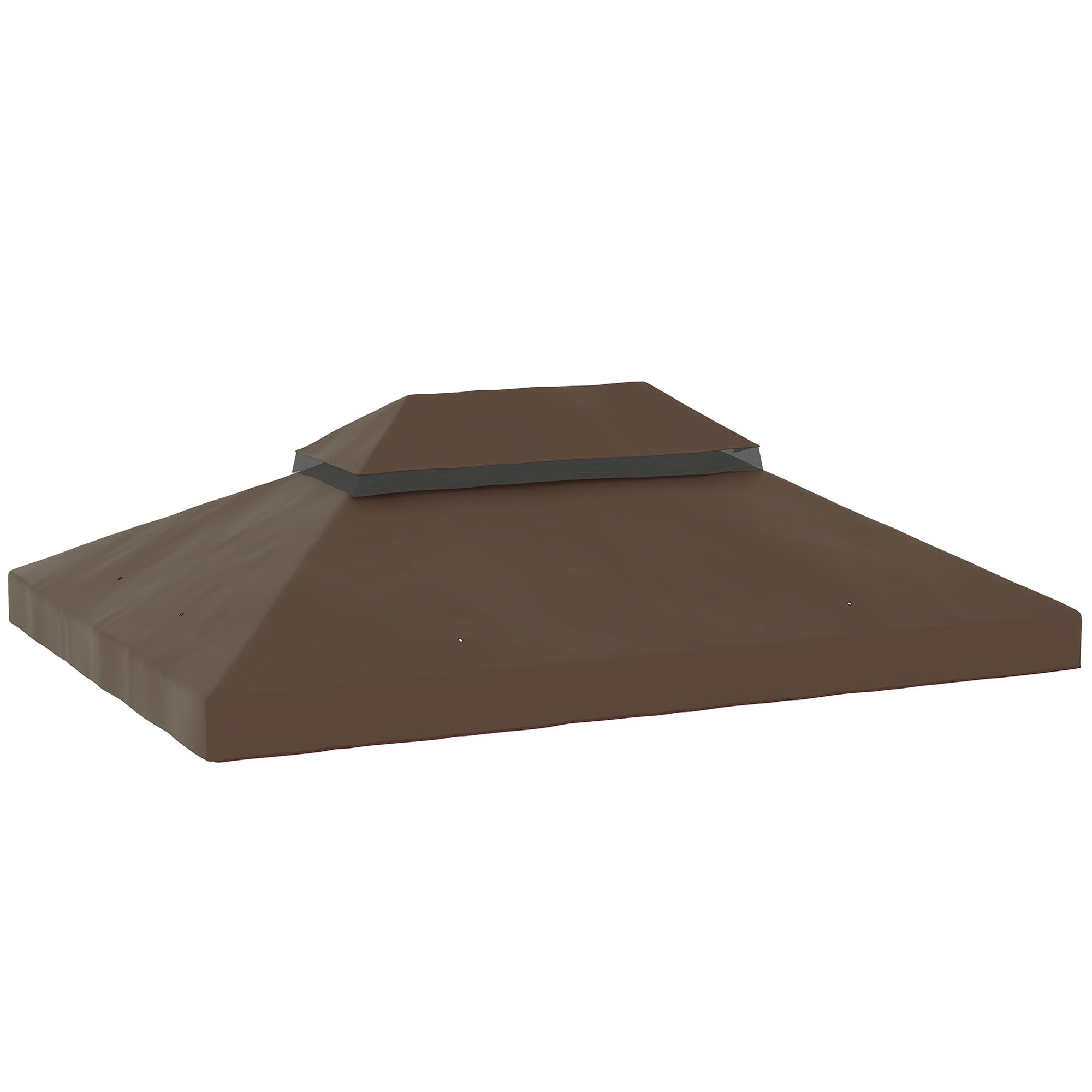 Outsunny Techo de Repuesto para Cenador 4x3 m Cubierta de Repuesto con Techo Doble con Mosquitera Protección UV 30+ Toldo de Recambio para Pabellón Gazebo Café