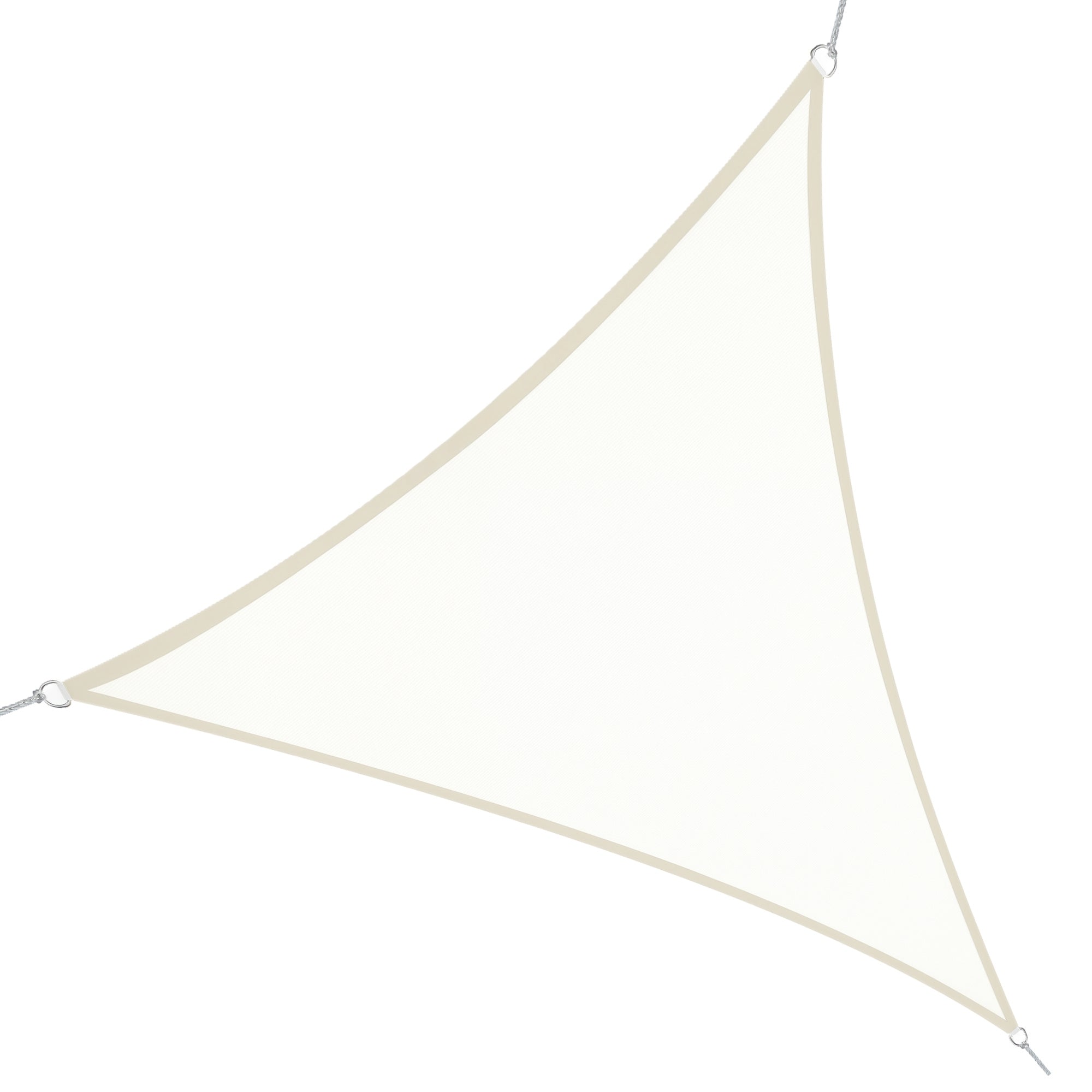 Outsunny Toldo vela color crema sombrilla parasol triangulo Tela de Poliéster jardin playa camping sombra (varios colores y medidas), medida 6x6x6 metros, color crema