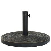 Outsunny Base de Sombrilla Ajustable Φ53x40 cm Universal Pie de Parasol de Cemento Soporte de Sombrilla Redondo Estilo Retro HDPE Patio Jardín Playa