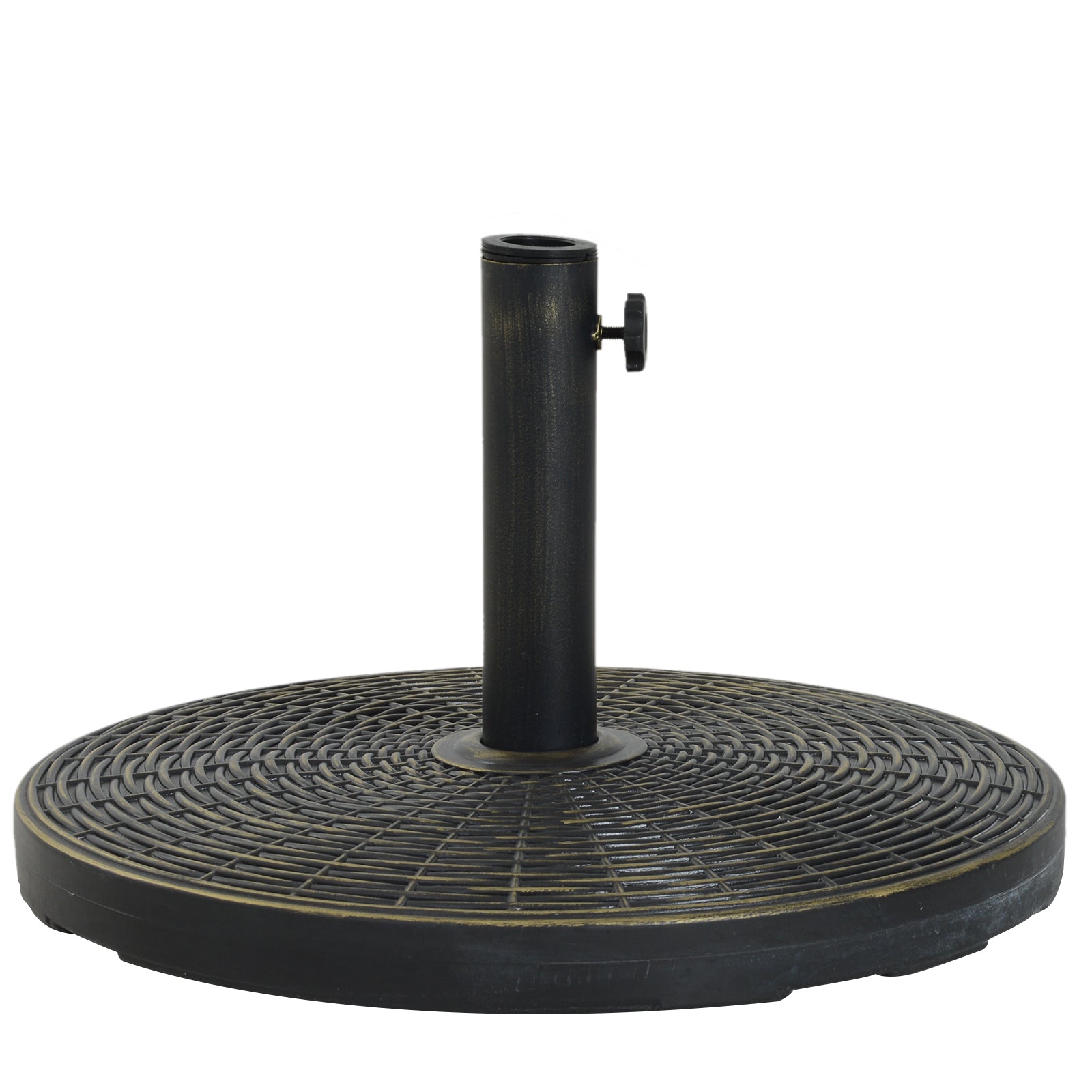 Outsunny Base de Sombrilla Ajustable Φ53x40 cm Universal Pie de Parasol de Cemento Soporte de Sombrilla Redondo Estilo Retro HDPE Patio Jardín Playa