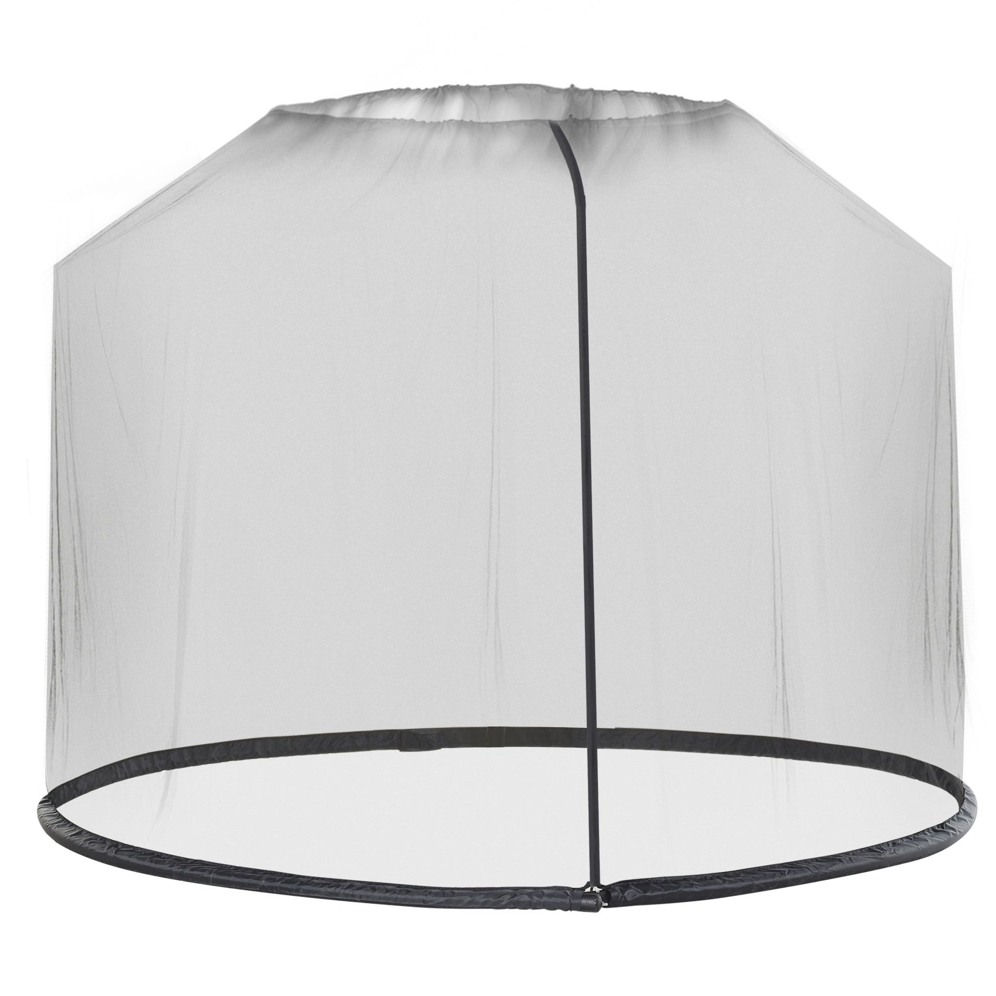 Outsunny Mosquitera para Sombrillas de Jardín Ø3 m Malla para Cubierta de Sombrilla con Cremallera y Tubo Rellenable de Agua para Terraza Balcón Exterior Negro