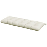 Outsunny Cojín para Banco 128x48x8 cm Colchón de Banco de Jardín con 2 Cordones de Fijación Impermeable y Protección UV 50+ para Columpio de Jardín Terraza Crema