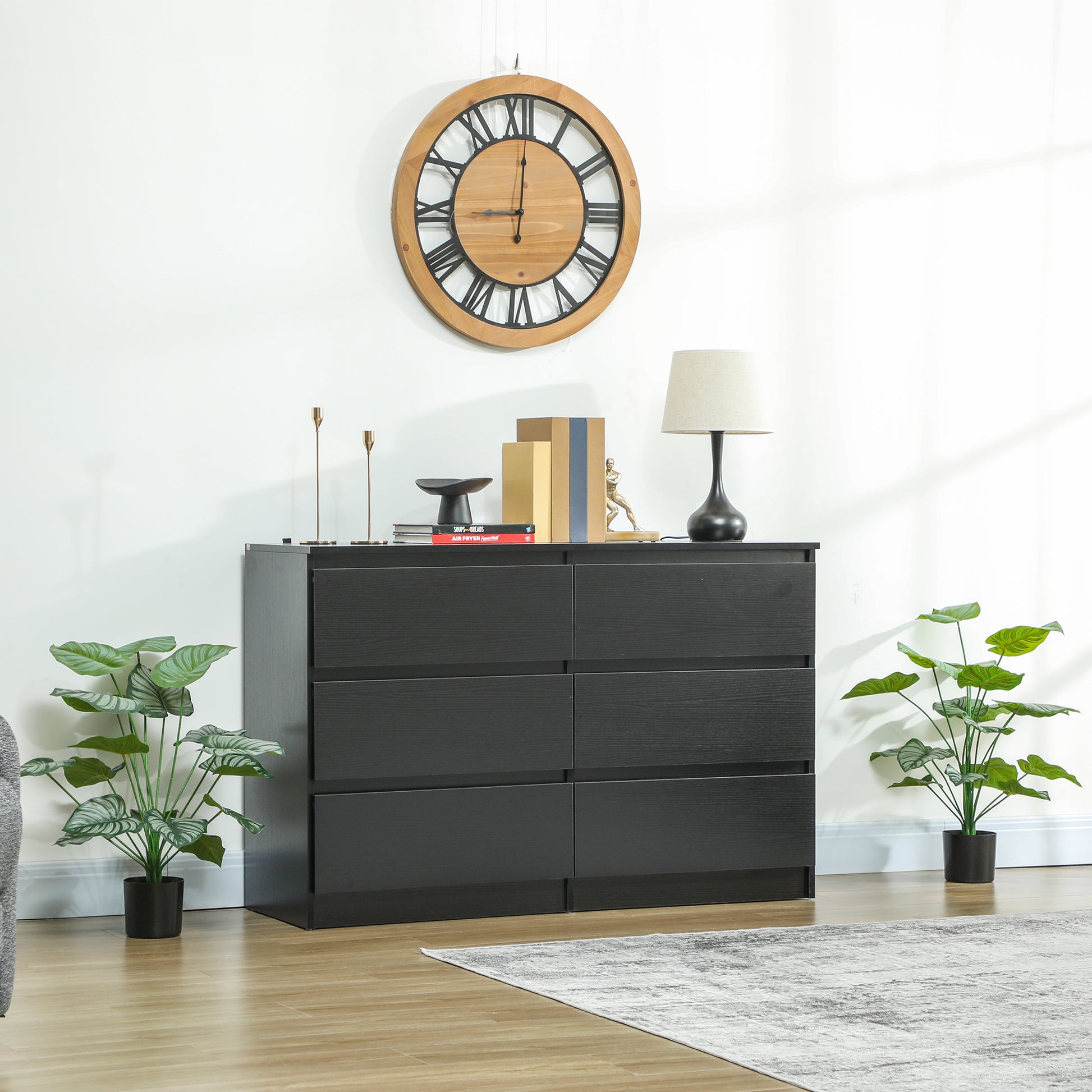 HOMCOM Conjunto de 2 Plantas Artificiales Decorativas 65 cm Plantas Artificiales con Maceta y Hojas para Interior Hogar Salón Oficina Verde