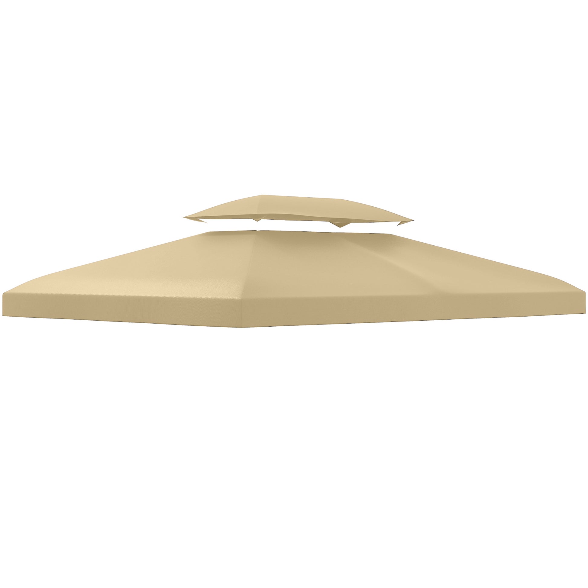 Outsunny Techo de Repuesto para Cenador 4x3 m Cubierta de Repuesto con Techo Doble 10 Orificios de Drenaje y Protección UV Toldo de Recambio para Pabellón Gazebo Crema