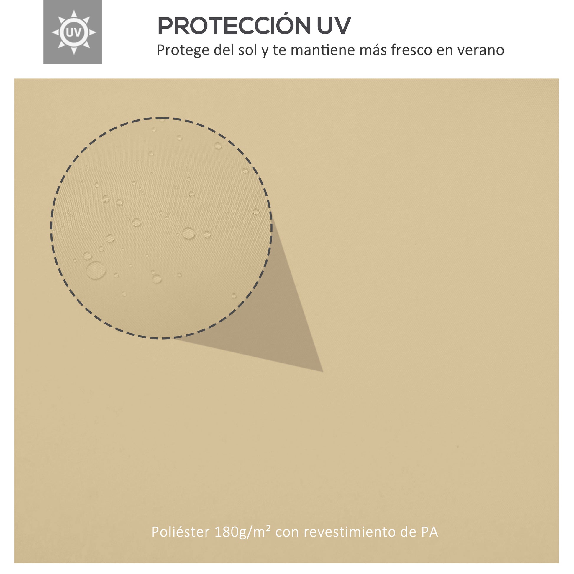 Outsunny Techo de Repuesto para Cenador 4x3 m Cubierta de Repuesto con Techo Doble 10 Orificios de Drenaje y Protección UV Toldo de Recambio para Pabellón Gazebo Crema