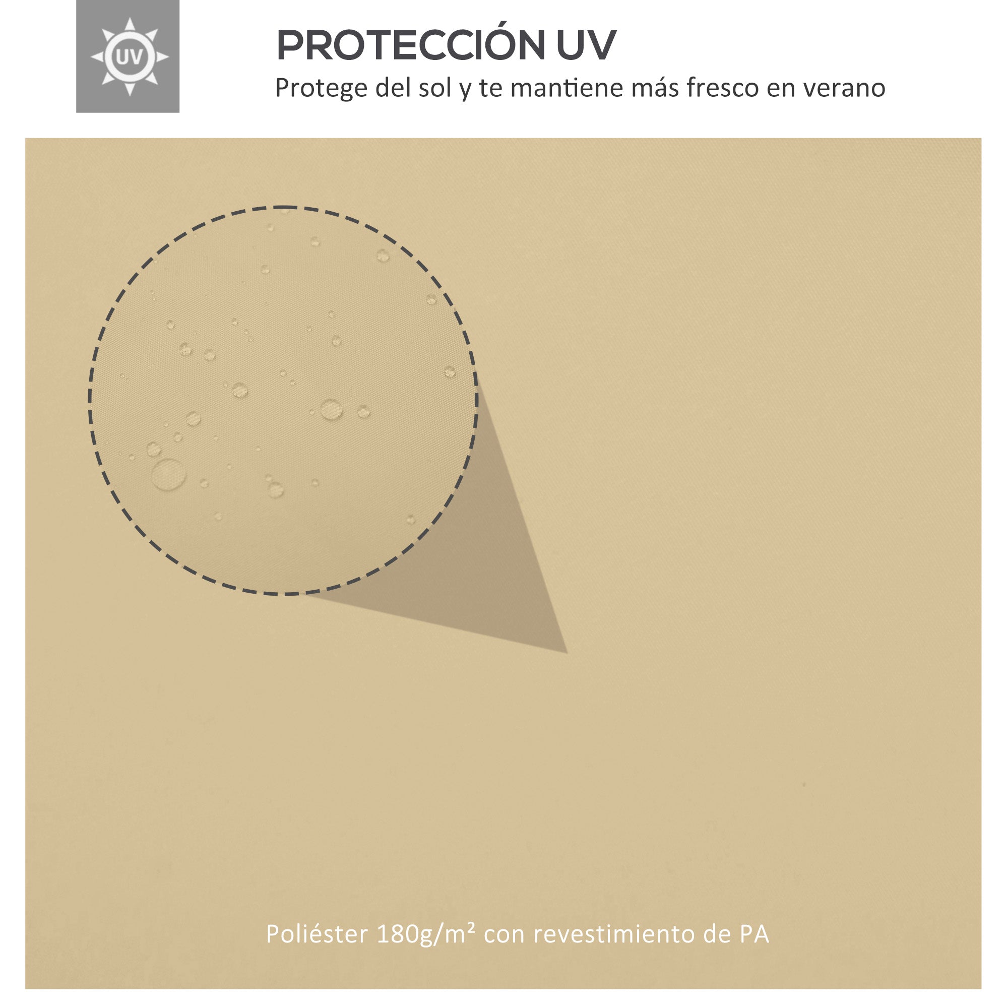Outsunny Techo de Repuesto para Cenador 4x3 m Cubierta de Repuesto con Techo Doble 10 Orificios de Drenaje y Protección UV Toldo de Recambio para Pabellón Gazebo Crema