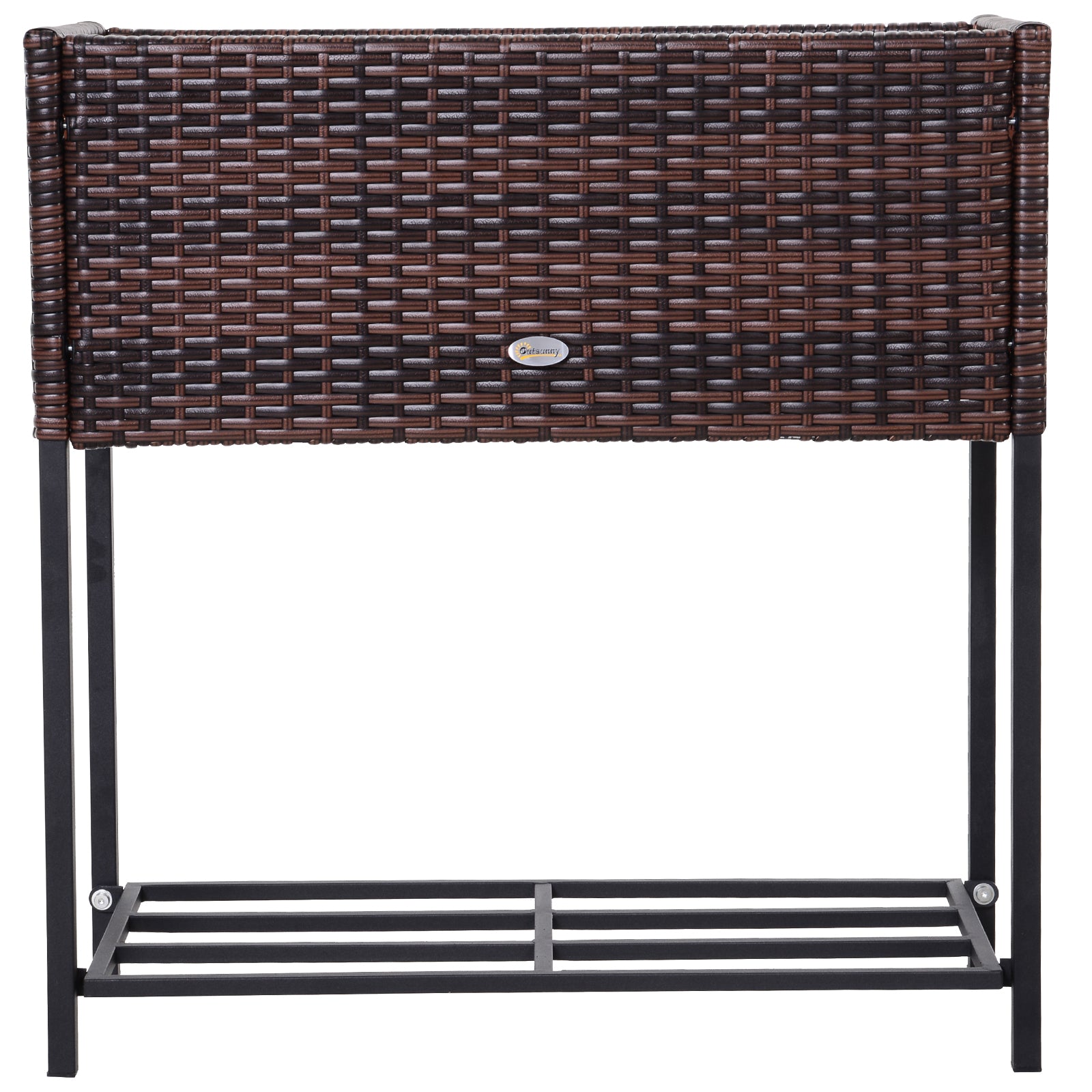 Outsunny Soporte para Jardinera Exterior para Huerto Urbano Mesa de Cultivo Jardinera Rectangular sin Fondo con Estante y Patas para Jardineras Macetas Tiestos 70x30x70 cm Marrón