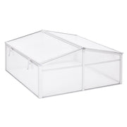 Outsunny Invernadero de Jardín 100x100x48 cm Aluminio Policarbonato Transparente Vivero Casero para Plantas Cultivos Protección UV y Resistente
