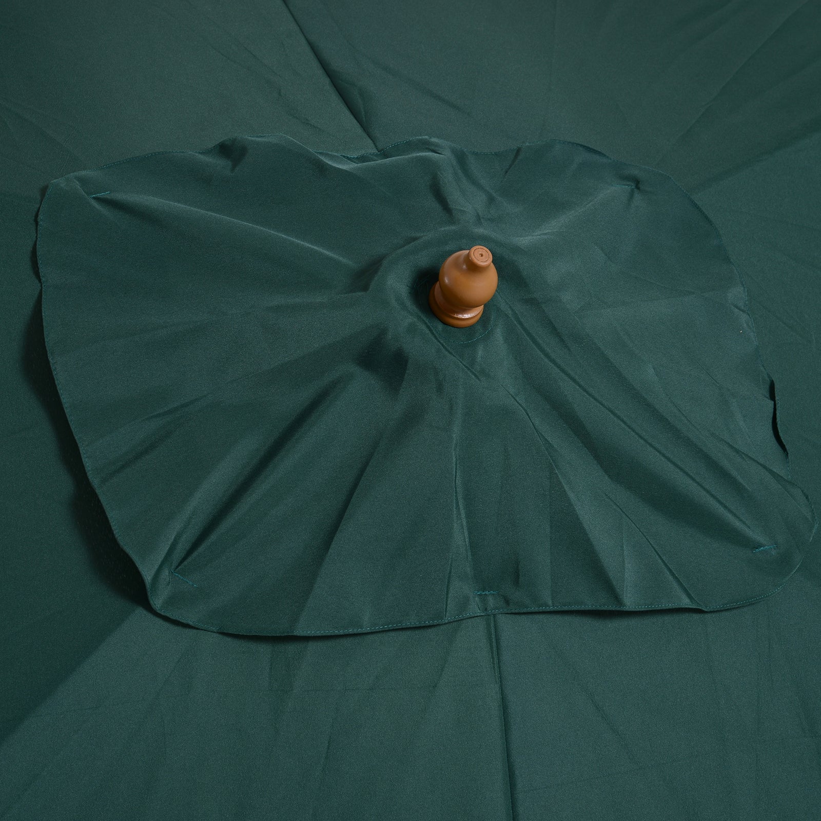 Outsunny Sombrilla Parasol 295x200x255 cm para Jardín Terraza con Mástil de Madera y Toldo de Poliéster 180g/m² Color Verde Oscuro