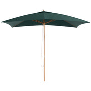 Outsunny Sombrilla Parasol 295x200x255 cm para Jardín Terraza con Mástil de Madera y Toldo de Poliéster 180g/m² Color Verde Oscuro
