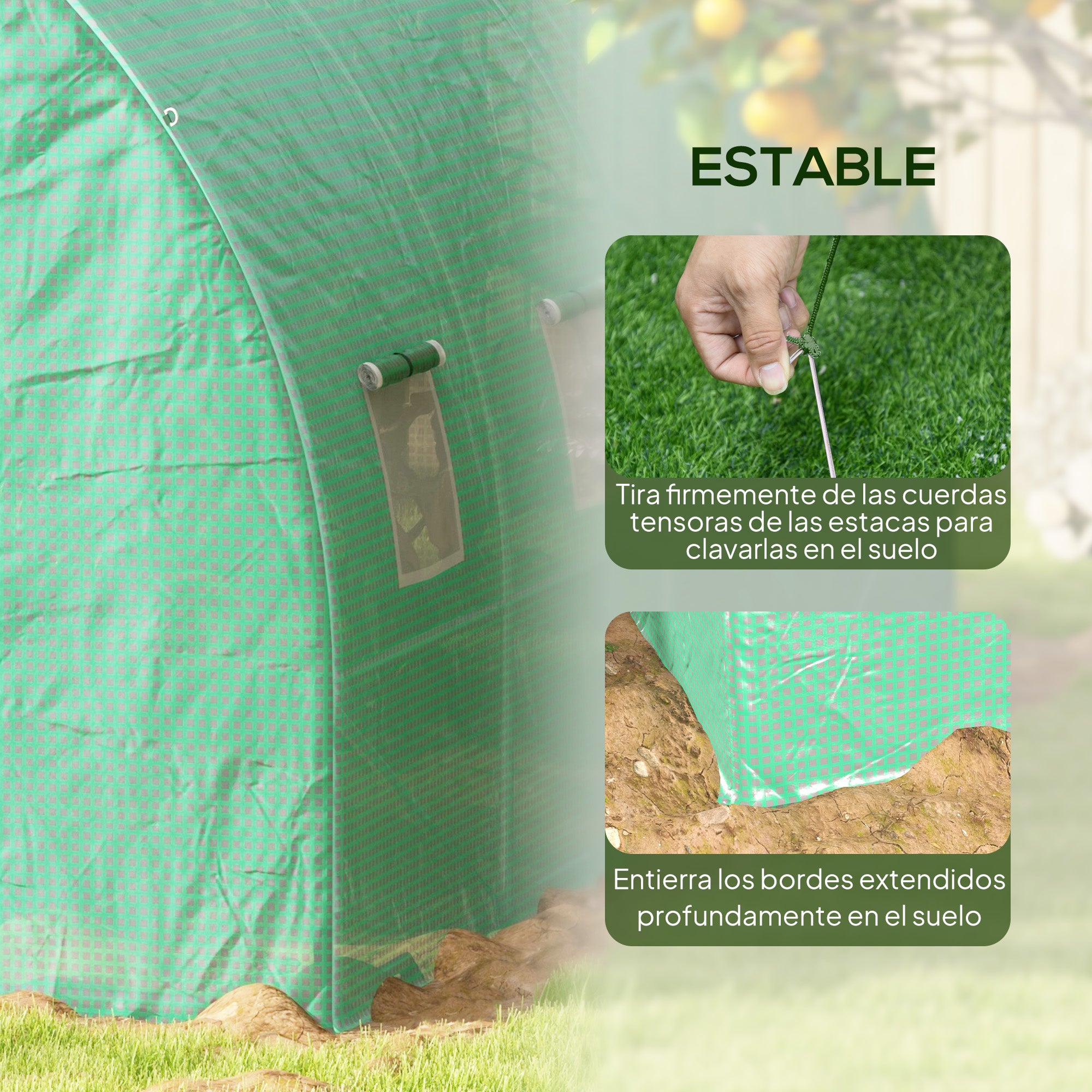 Outsunny Invernadero de Exterior 6x3x2 m, Invernadero de Túnel con Sistema de Riego, Puerta Enrollable, 12 Ventanas de Malla, Cubierta PE y Marco de Acero Galvanizado, Anti-UV, Impermeable, Verde
