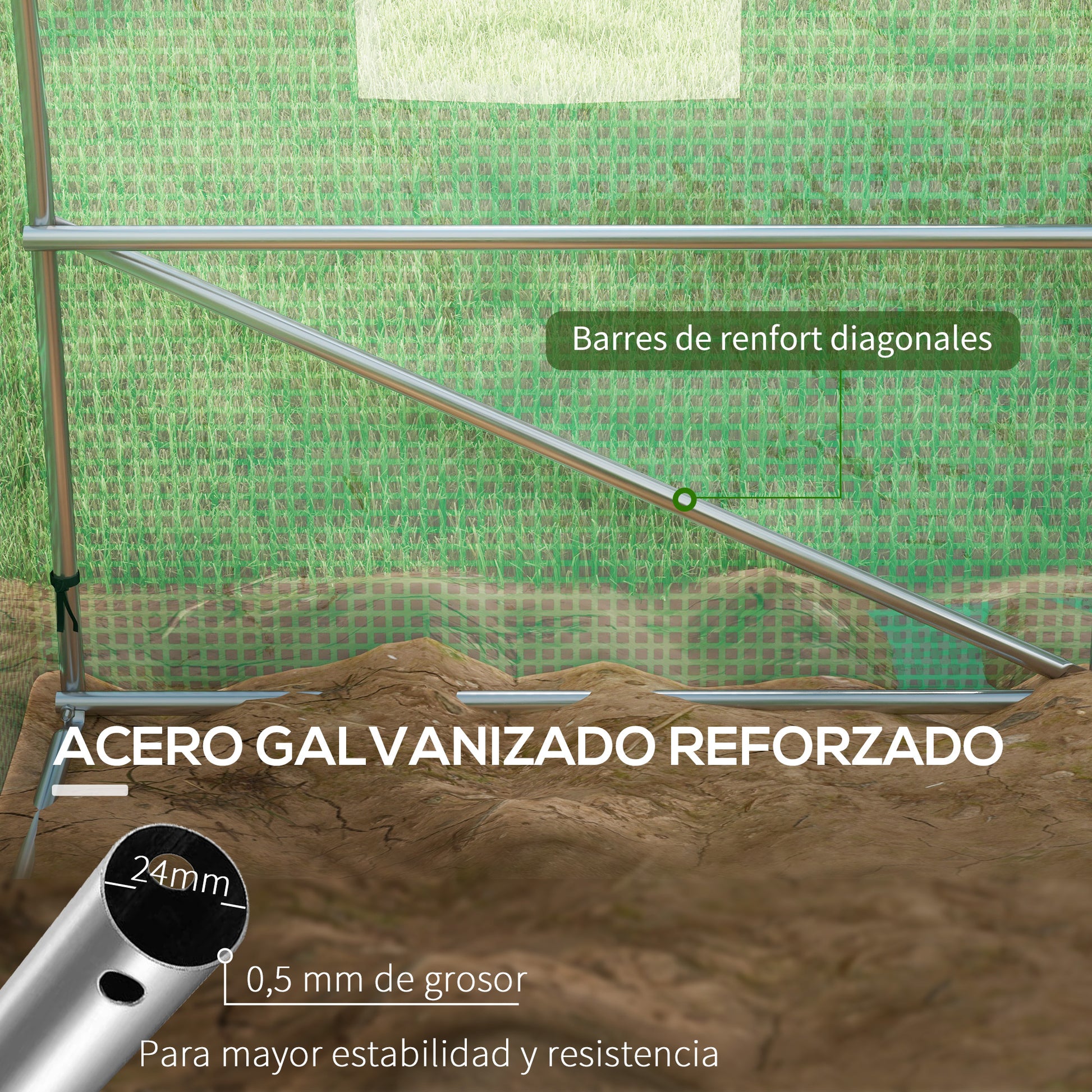 Outsunny Invernadero de Exterior 6x3x2 m, Invernadero de Túnel con Sistema de Riego, Puerta Enrollable, 12 Ventanas de Malla, Cubierta PE y Marco de Acero Galvanizado, Anti-UV, Impermeable, Verde