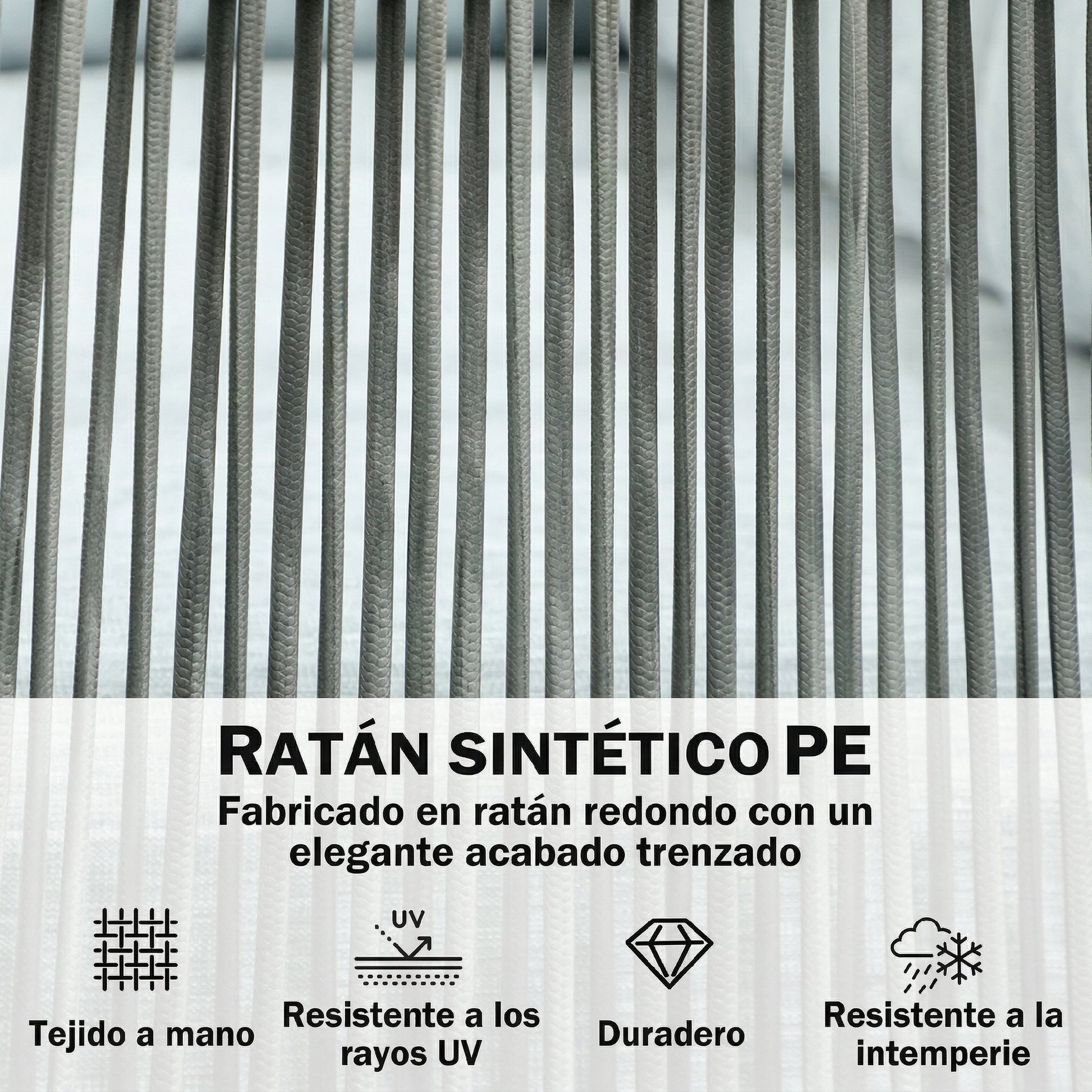 Outsunny Conjunto de Muebles de Ratán 4 Piezas con Marco de Aluminio Set de Muebles de Jardín 2 Sofá de 2 Plazas Sofá de Esquina Mesa de Centro con 6 Cojines Acolchados para Exterior Patio Azul Claro