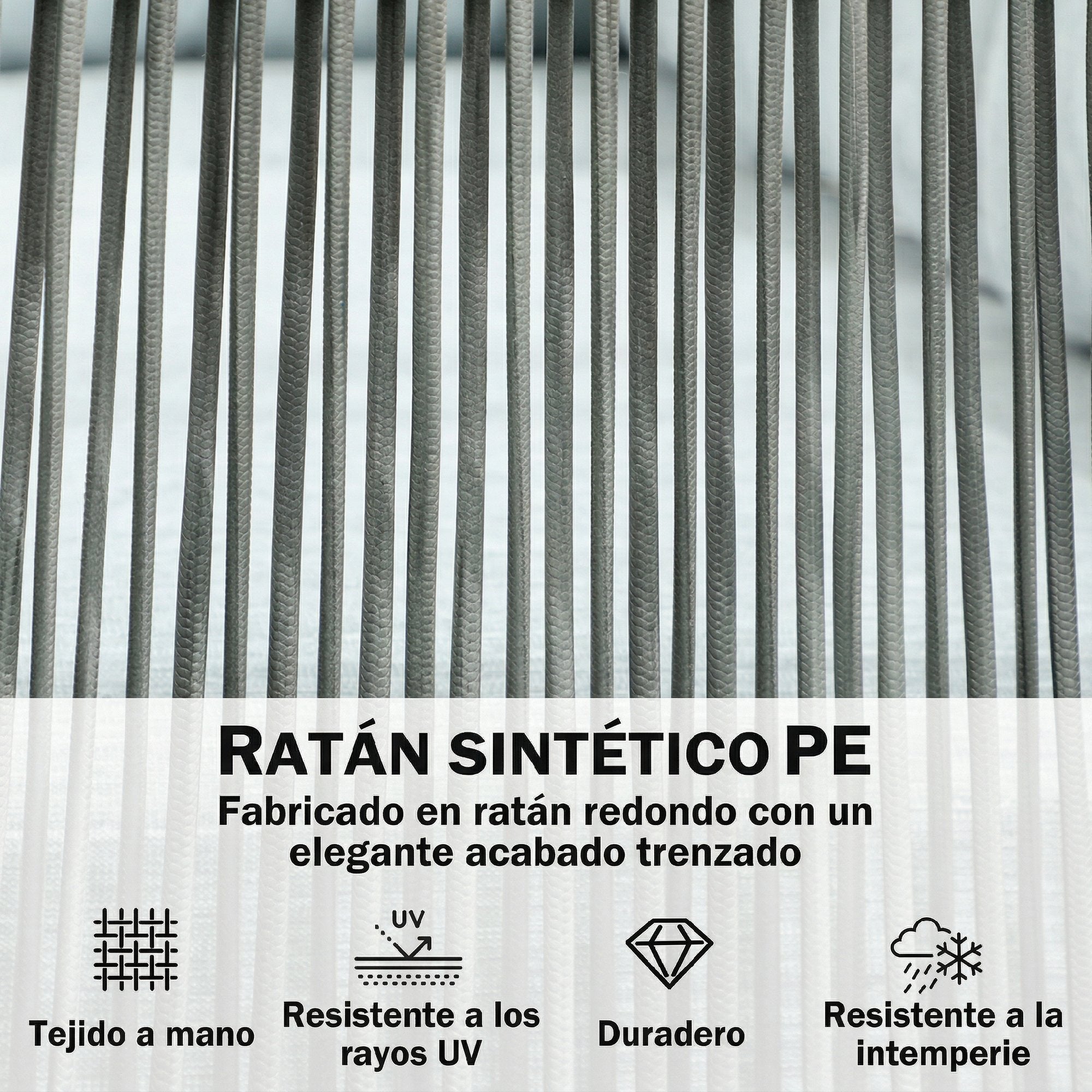 Outsunny Conjunto de Muebles de Ratán 4 Piezas con Marco de Aluminio Set de Muebles de Jardín 2 Sofá de 2 Plazas Sofá de Esquina Mesa de Centro con 6 Cojines Acolchados para Exterior Patio Azul Claro