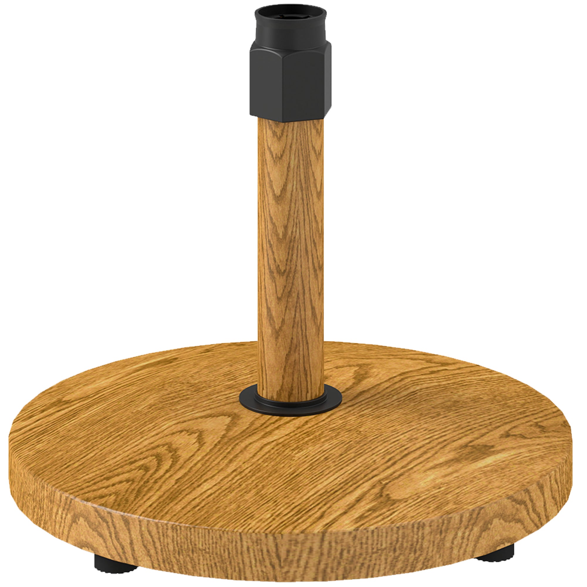 Outsunny Base para Sombrilla Redonda Soporte para Parasol con Almohadillas Ajustables Pie para Sombrilla con Relleno de Cemento Peso 24,5 kg para Jardín Terraza Natural