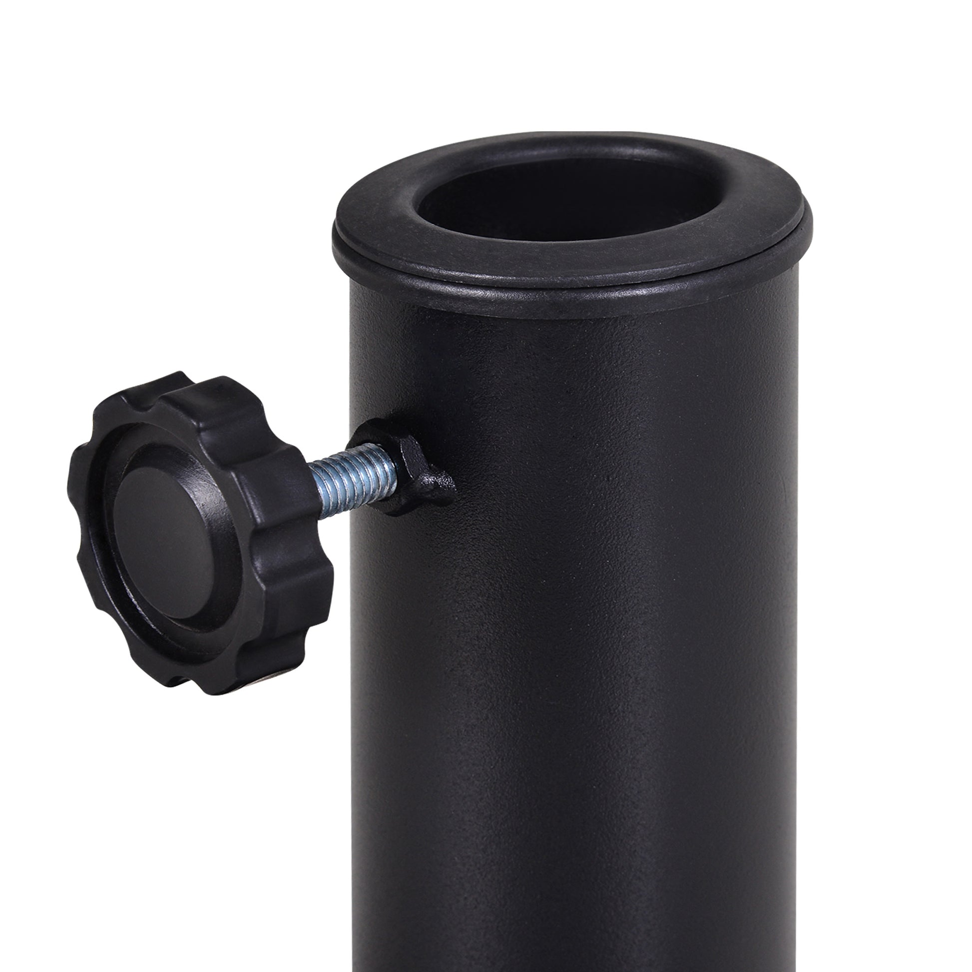 Outsunny Base de Sombrilla Semicírculo Peso 9 kg Soporte para Parasol de Resina para Poste de Paraguas de Ø3,8 cm y Ø4,8 cm para Terraza Patio Jardín Playa 50x31x32 cm Negro