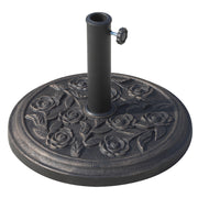 Outsunny Base para Sombrilla de Jardín de 9 kg Soporte de Parasol Redondo de Resina para Postes de 38mm/48mm Ø45,5x31 cm Bronce