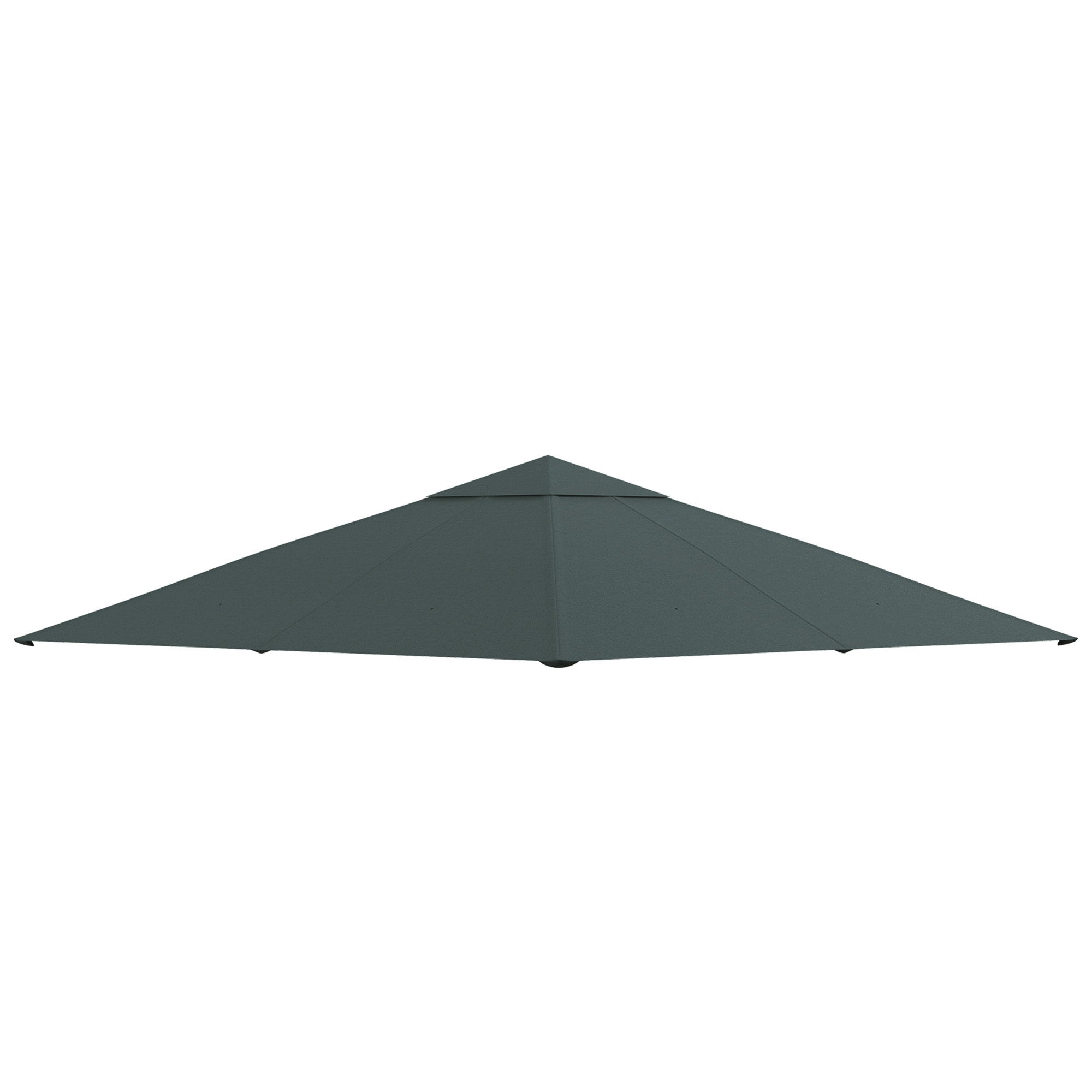 Outsunny Techo de Repuesto 300x300 cm para Cenador de Jardín Cubierta de Repuesto de Gazebo Pabellón Exterior con 8 Orificios de Drenaje y Ventilación Gris